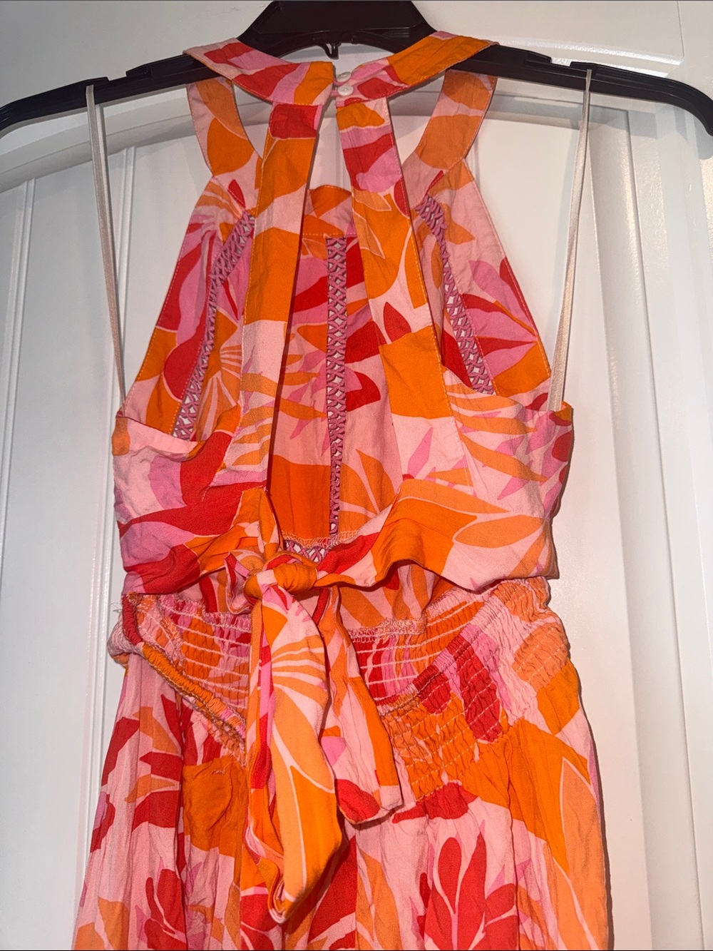 Anthropologie Abel the Label Rumi Floral Halter Maxi Dress Pink Orange Size S - Picture 10 of 13